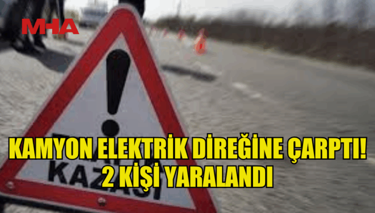 DİPKARPAZ YOLUNDA KAMYON ELEKTRİK DİREĞİNE ÇARPTI!