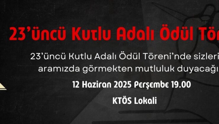 23. Kutlu Adalı Ödül Töreni perşembe günü yapılıyor