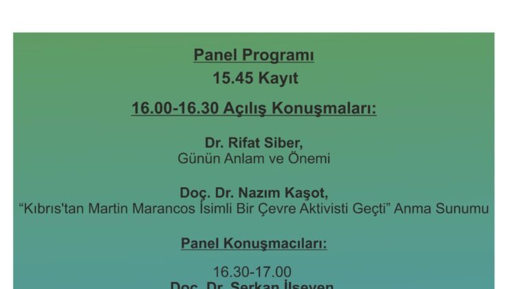 Çevre Koruma Vakfı, 5 Haziran Dünya Çevre Günü dolayısıyla panel düzenliyor