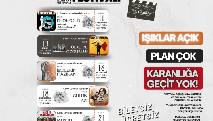 Uluslararası Kıbrıs İşçi Filmleri Festivali 11 Haziran’da başlayacak