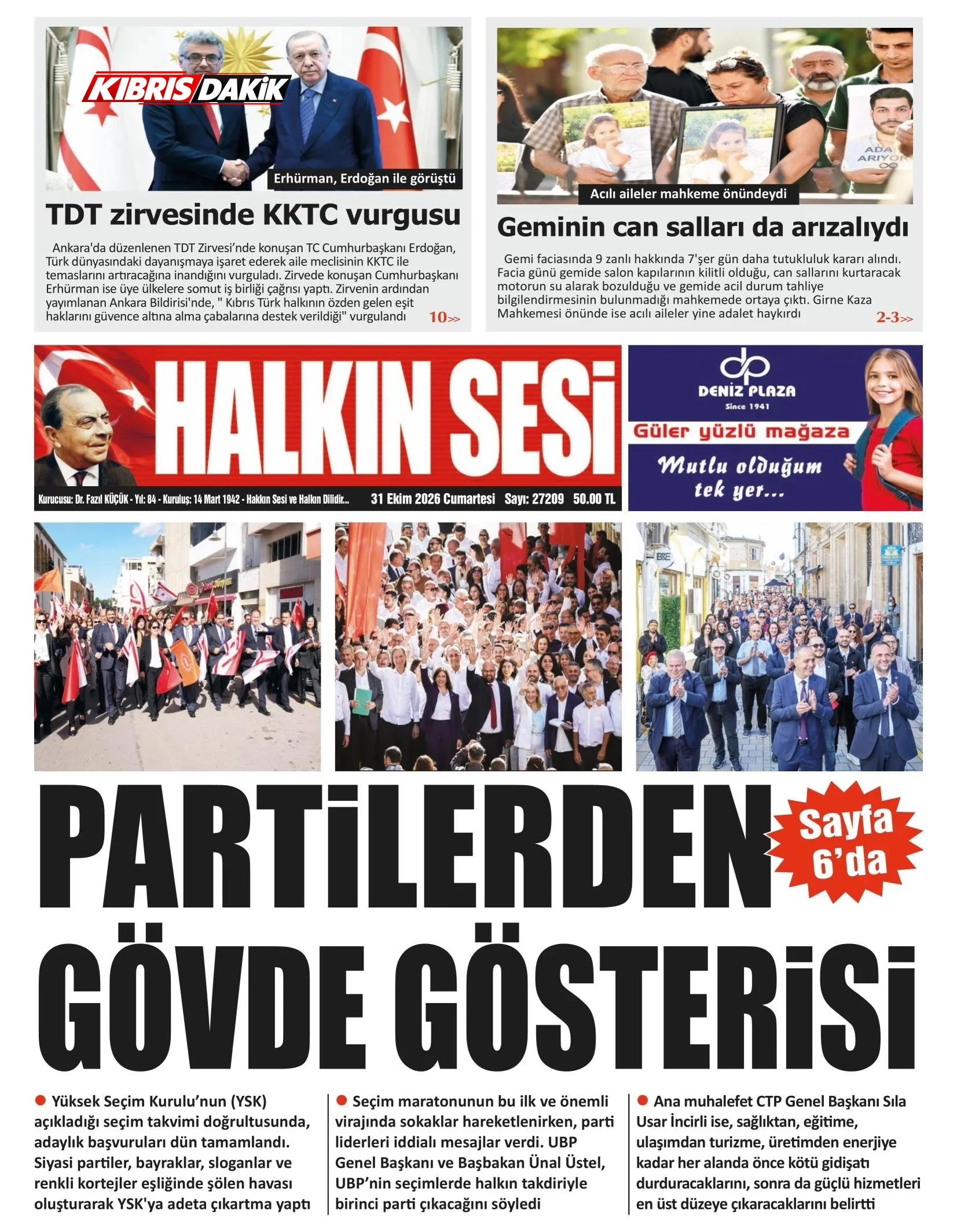 Gazete Manşetleri - 31 Ekim 2026 - 14