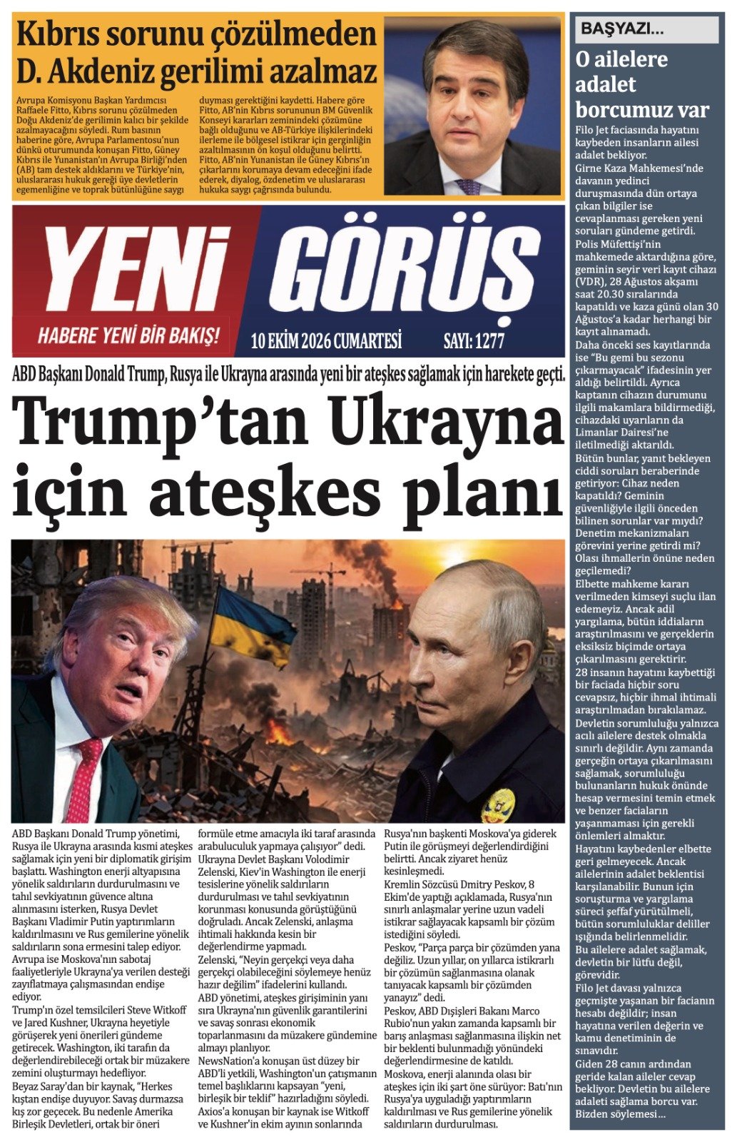 Gazete Manşetleri - 10 Ekim 2026 - 22