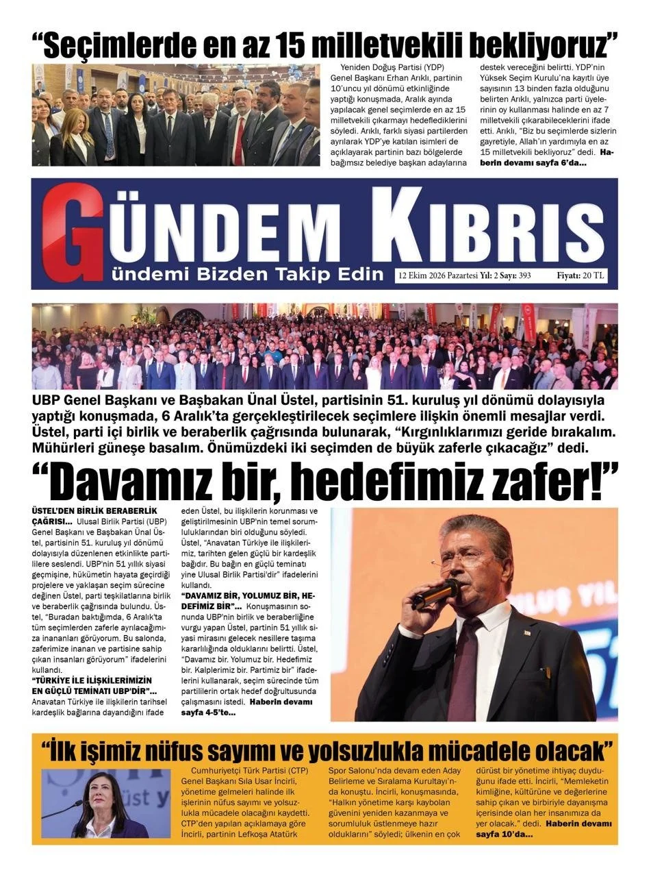 Gazete Manşetleri- 12 Ekim 2026 - 26