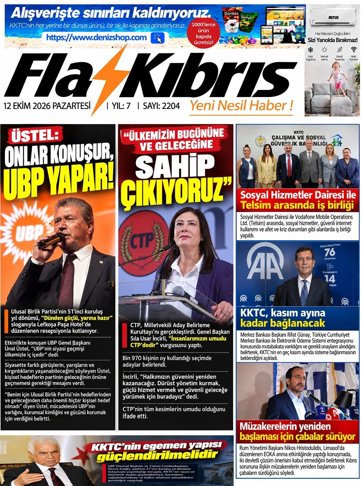 Gazete Manşetleri- 12 Ekim 2026 - 10
