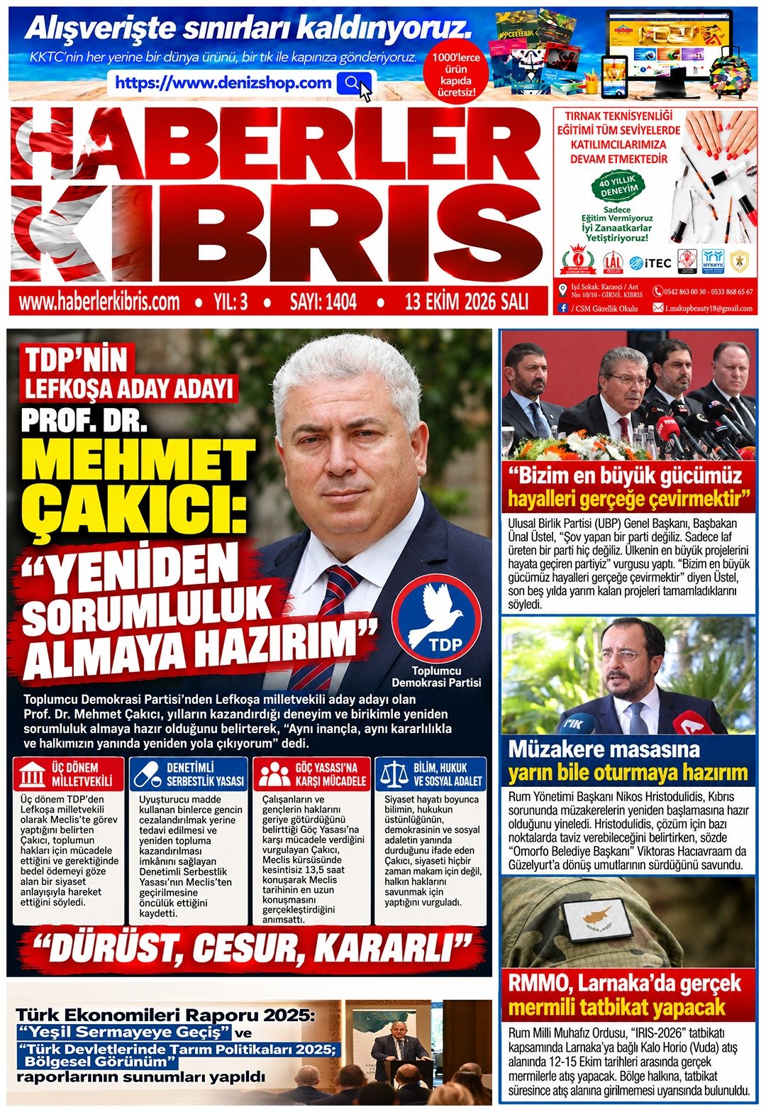Gazete Manşetleri - 13 Ekim 2026 - 15