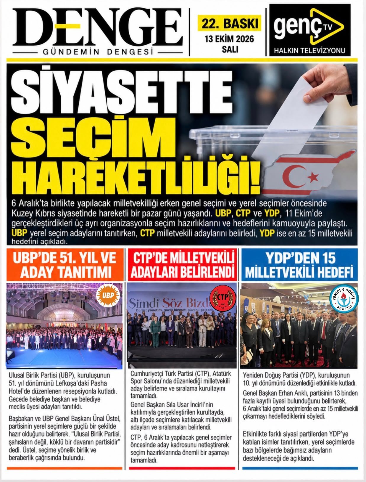 Gazete Manşetleri - 13 Ekim 2026 - 6
