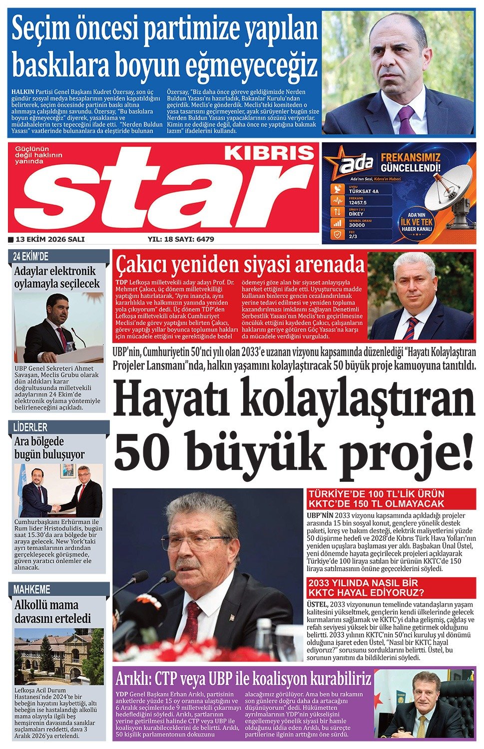 Gazete Manşetleri - 13 Ekim 2026 - 13