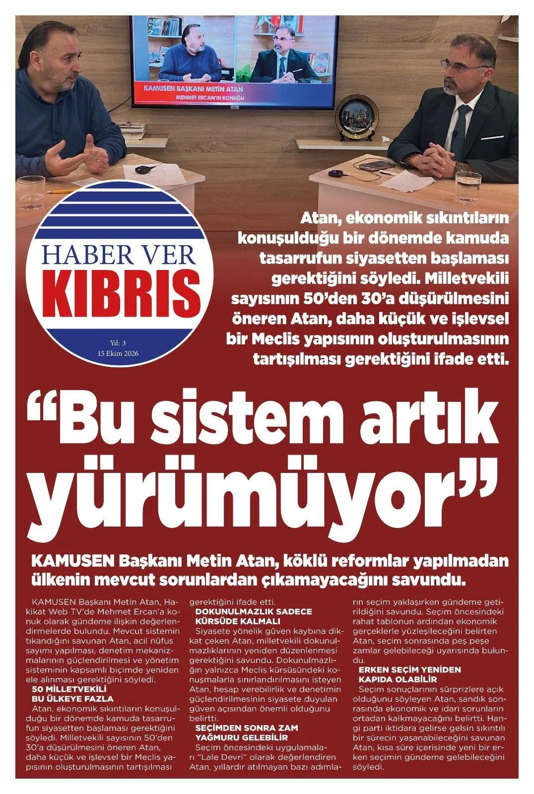 Gazete Manşetleri - 15 Ekim 2026 - 19