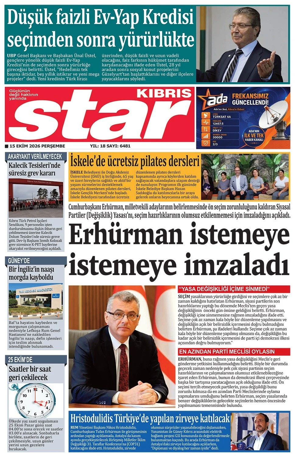 Gazete Manşetleri - 15 Ekim 2026 - 10