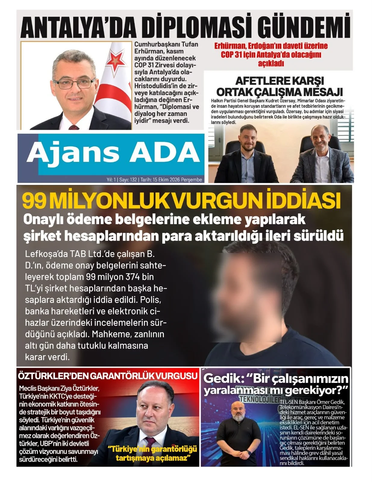 Gazete Manşetleri - 15 Ekim 2026 - 12