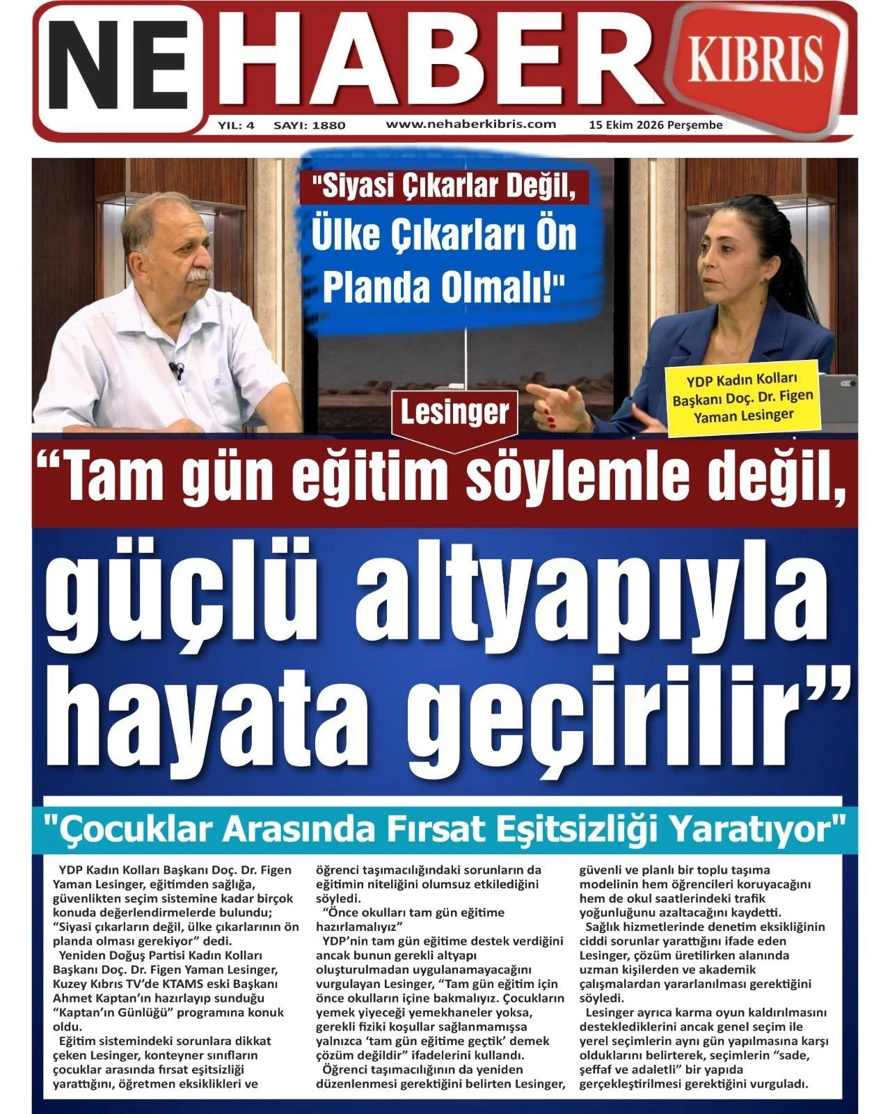 Gazete Manşetleri - 15 Ekim 2026 - 15