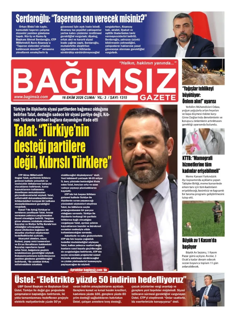 Gazete Manşetleri – 16 Ekim 2026