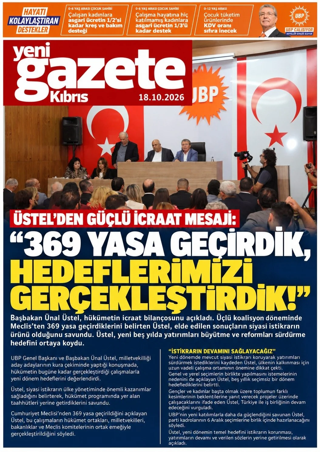 Gazete Manşetleri - 18 Ekim 2026 - 15