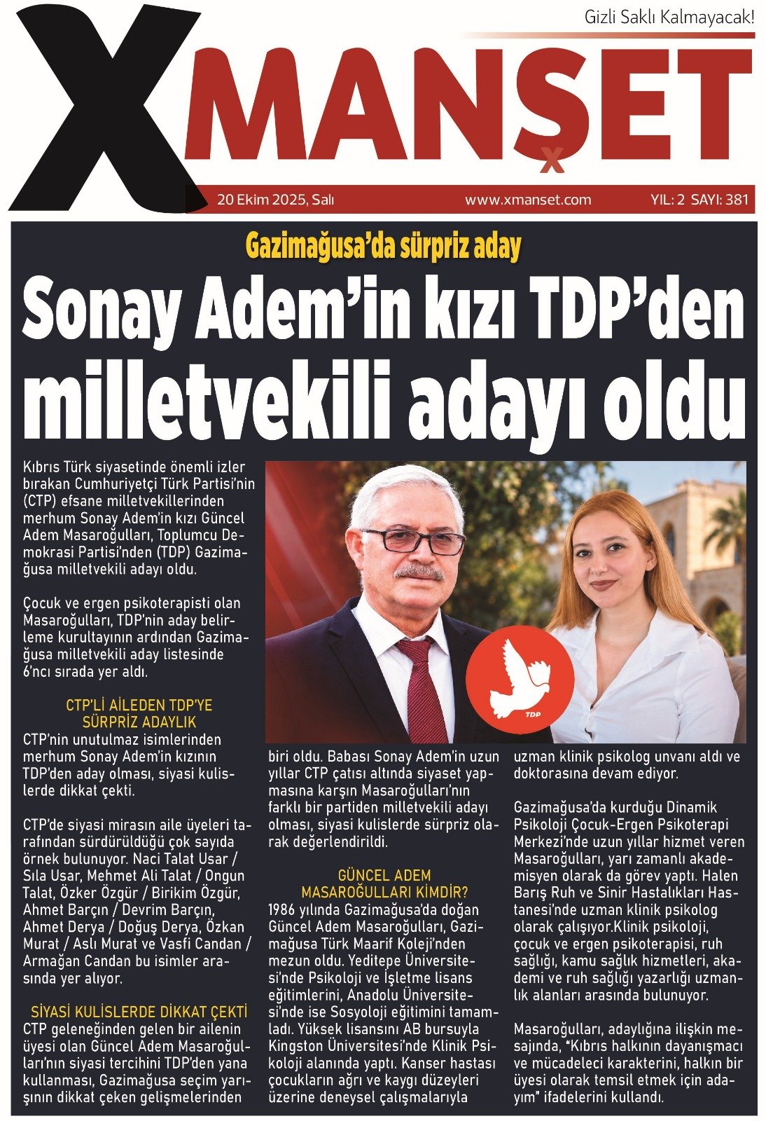 Gazete Manşetleri - 20 Ekim Salı - 38