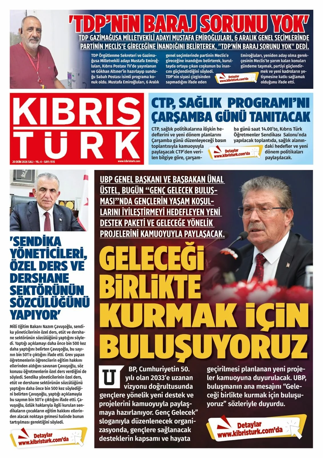 Gazete Manşetleri - 20 Ekim Salı - 21