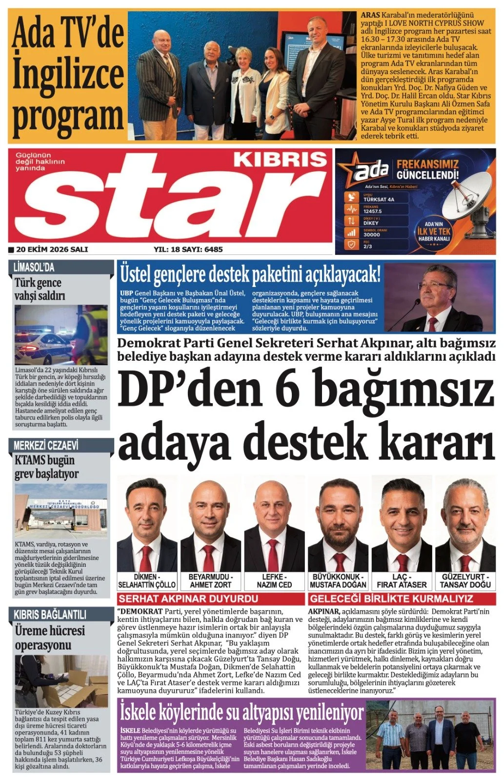 Gazete Manşetleri - 20 Ekim Salı - 23
