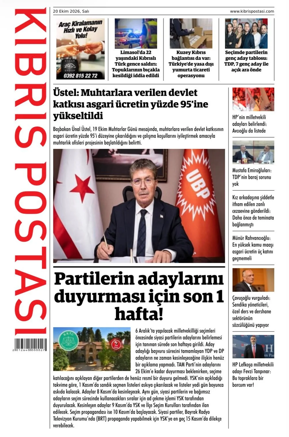 Gazete Manşetleri - 20 Ekim Salı - 11