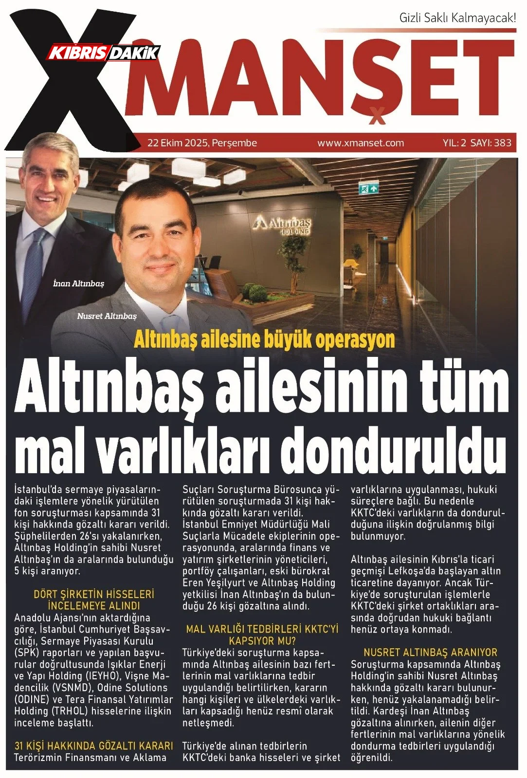 Gazete Manşetleri - 22 Ekim 2026 - 16