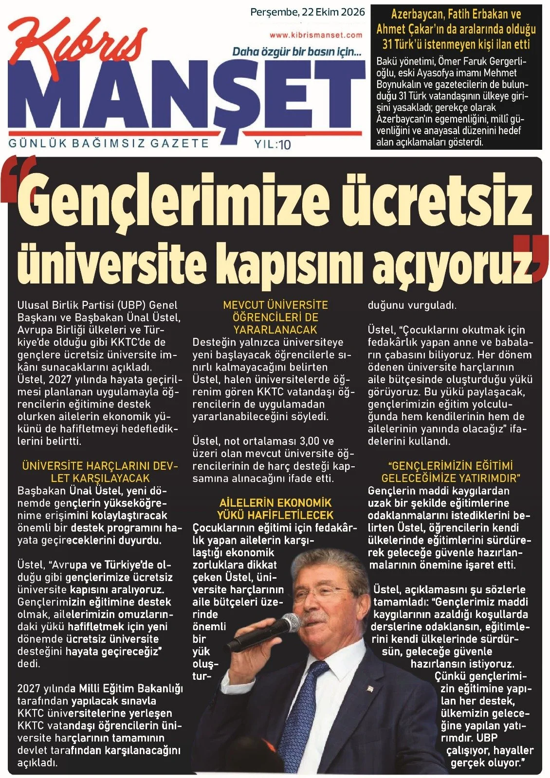 Gazete Manşetleri - 22 Ekim 2026 - 30