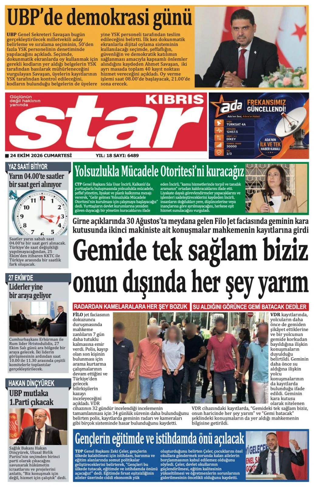 Gazete Manşetleri - 24 Ekim 2026 - 21