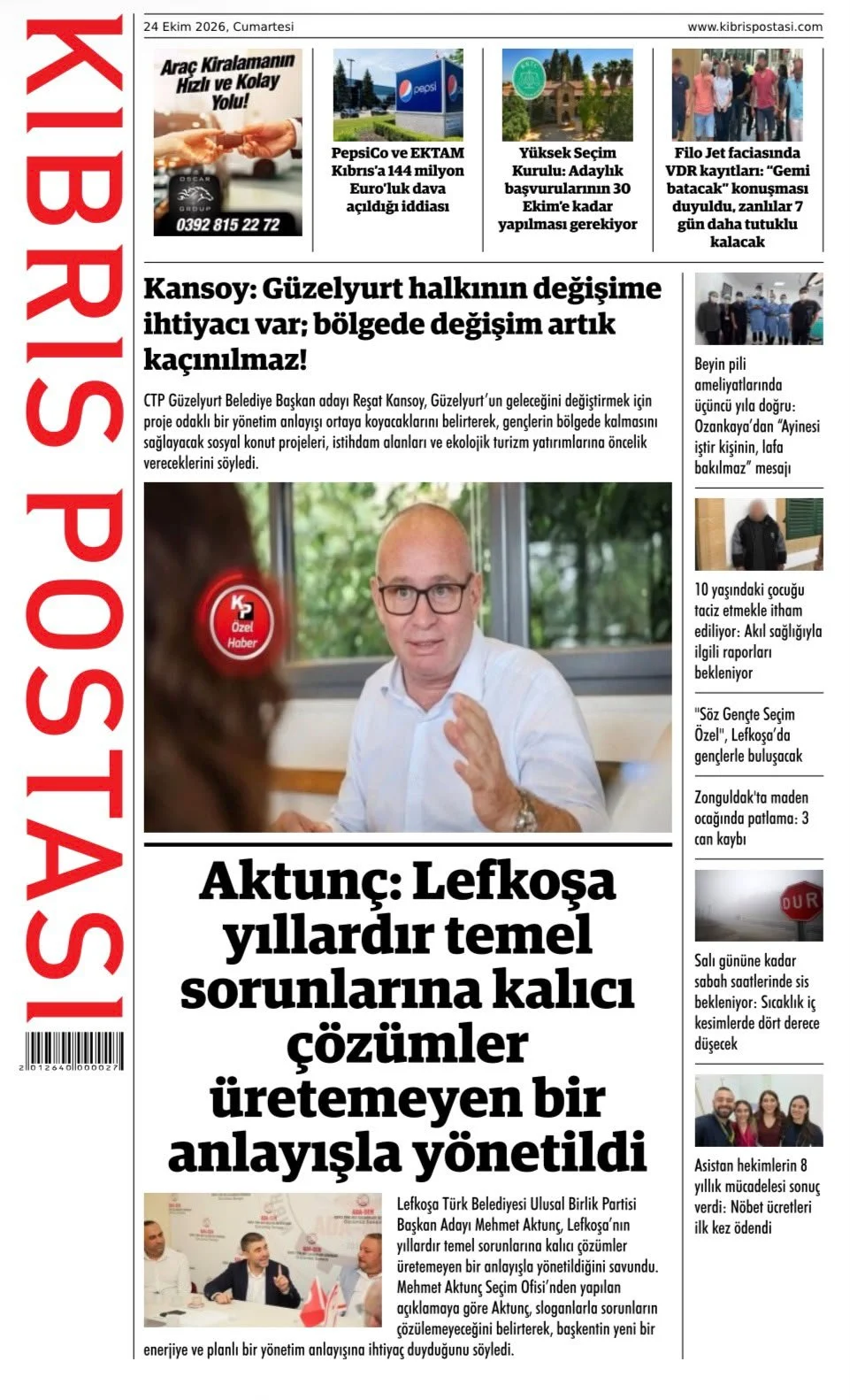 Gazete Manşetleri - 24 Ekim 2026 - 16