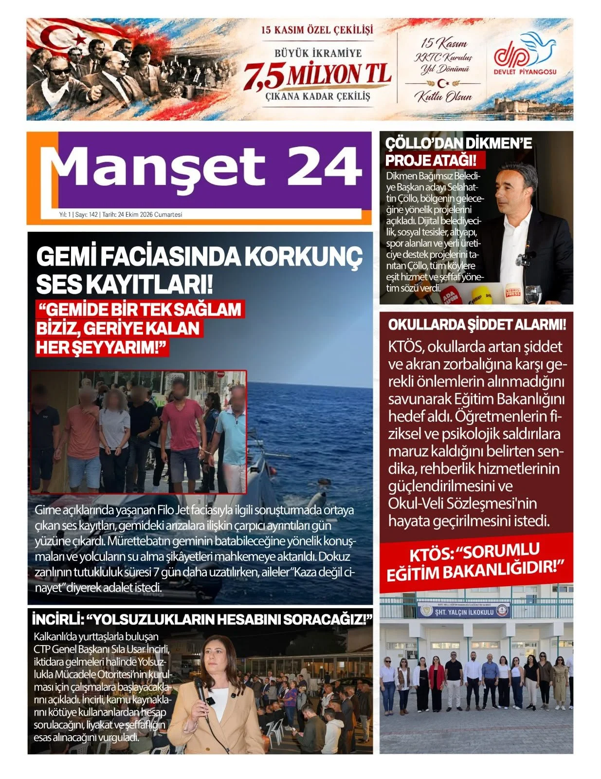 Gazete Manşetleri - 24 Ekim 2026 - 27
