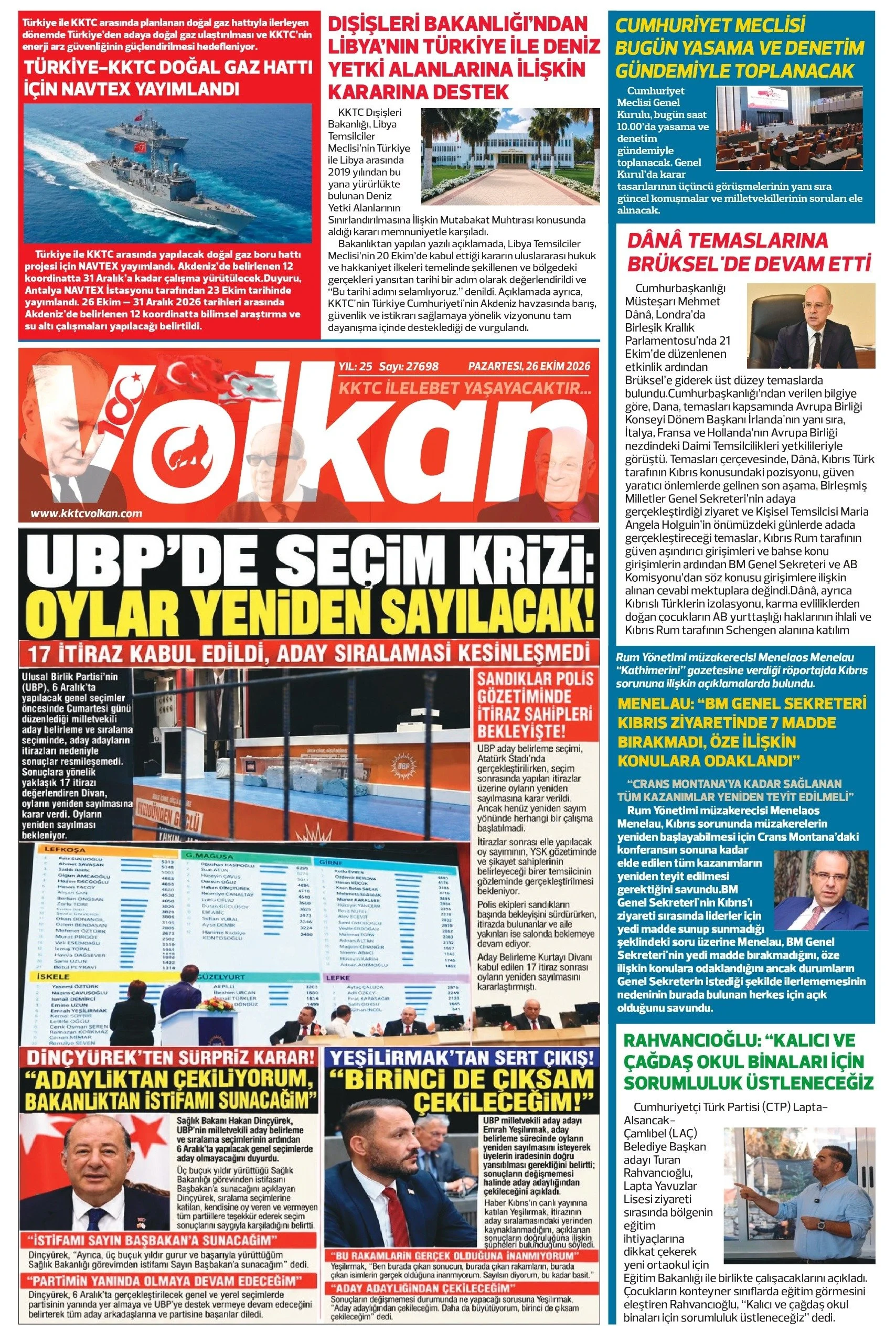 Gazete Manşetleri - 26 Ekim 2026 - 25
