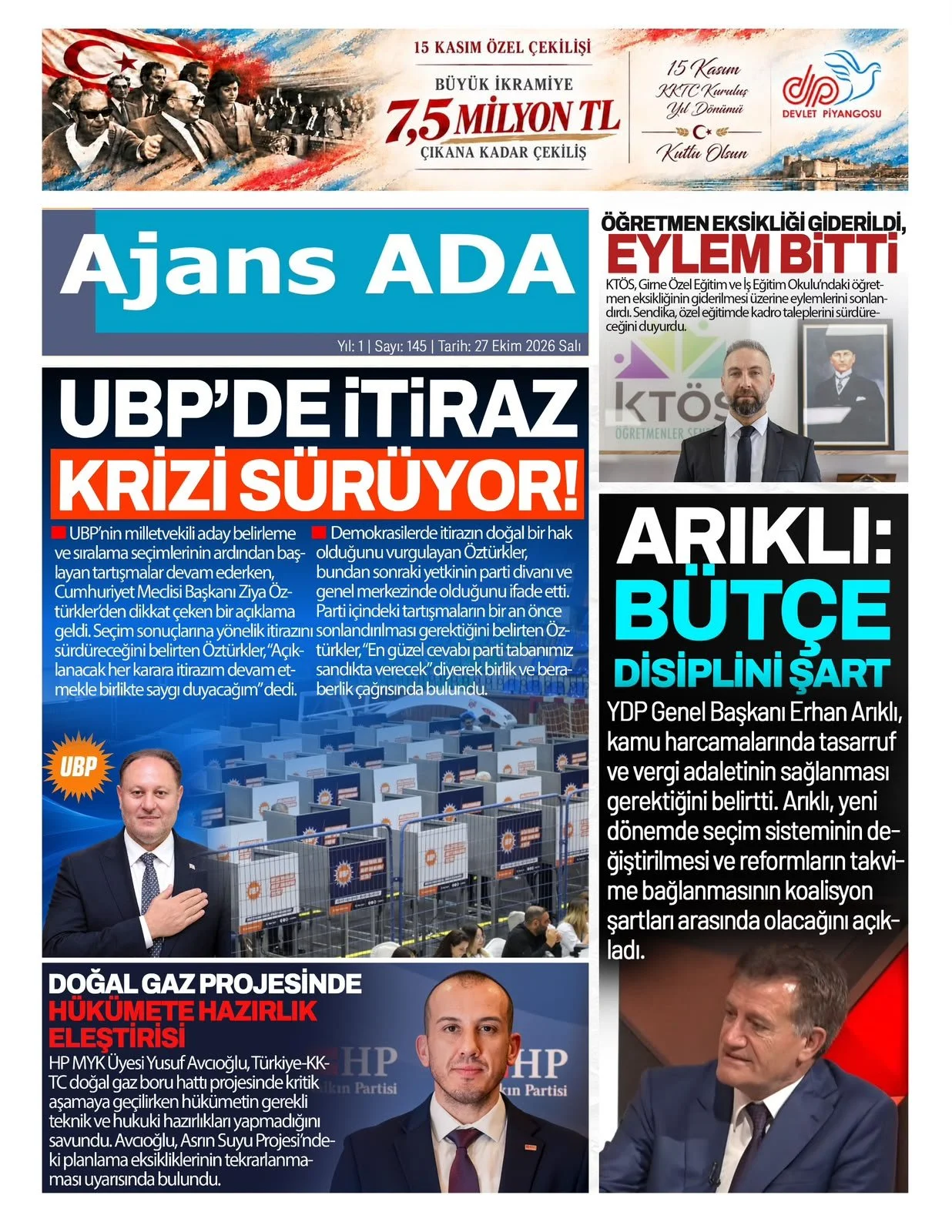 Gazete Manşetleri - 27 Ekim 2026 - 26