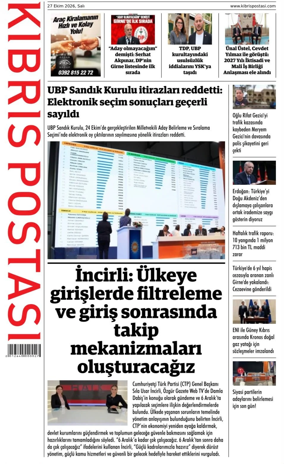 Gazete Manşetleri - 27 Ekim 2026 - 28