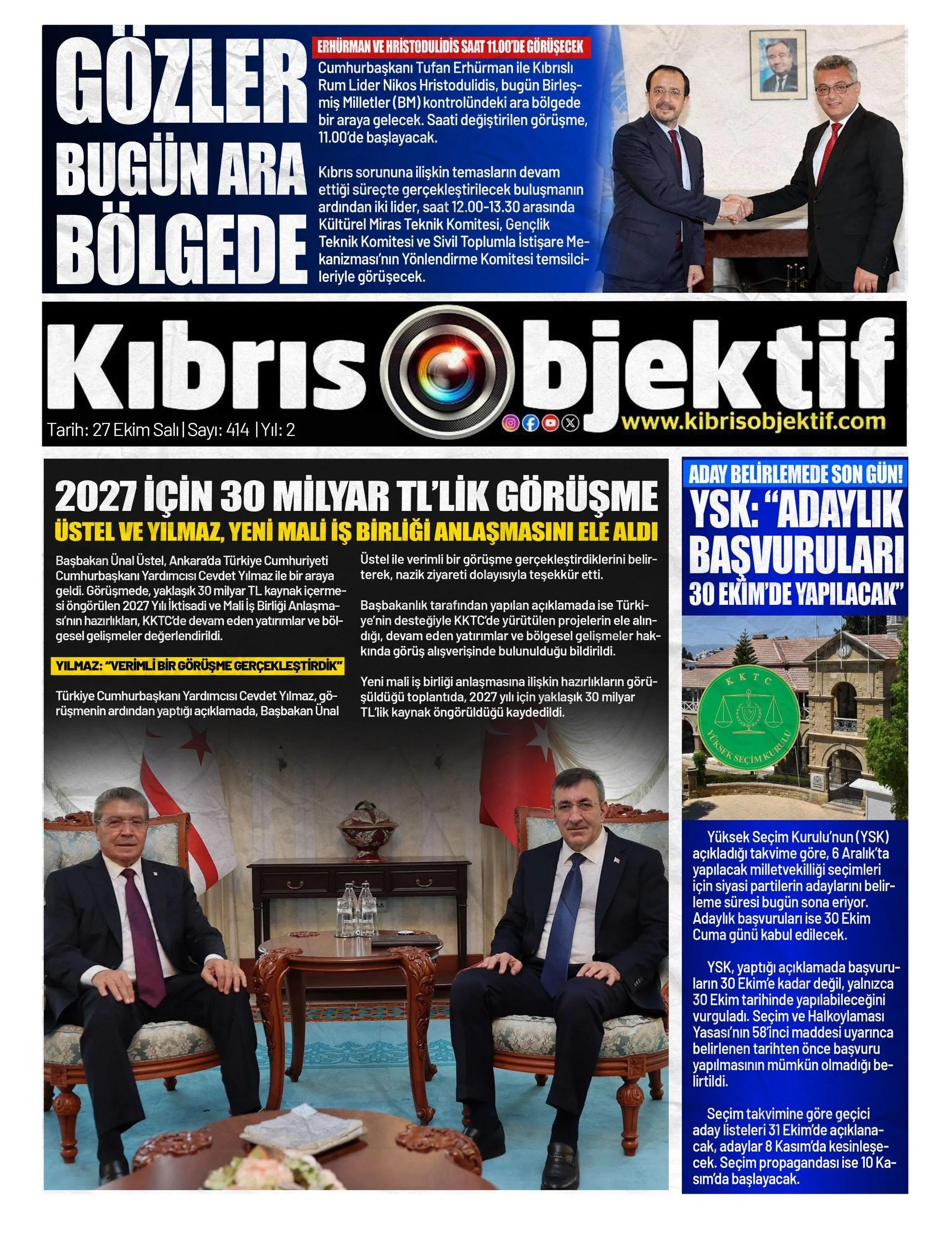 Gazete Manşetleri - 27 Ekim 2026 - 29