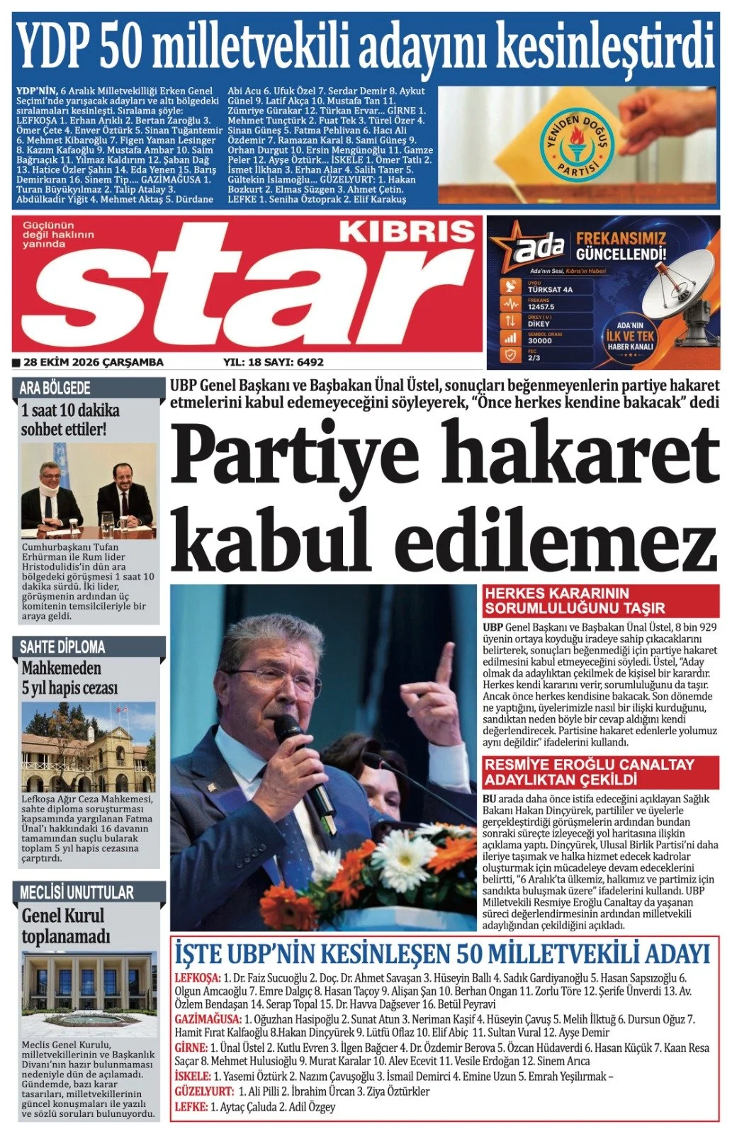 Gazete Manşetleri - 28 ekim 2026 - 35