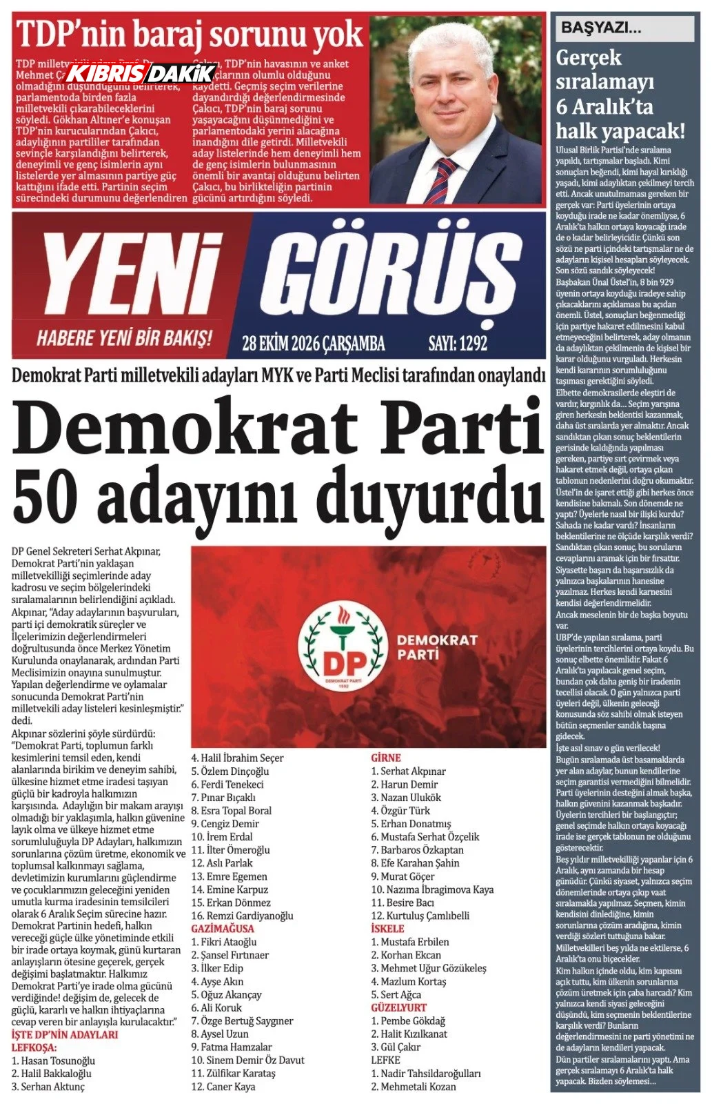 Gazete Manşetleri - 28 ekim 2026 - 8