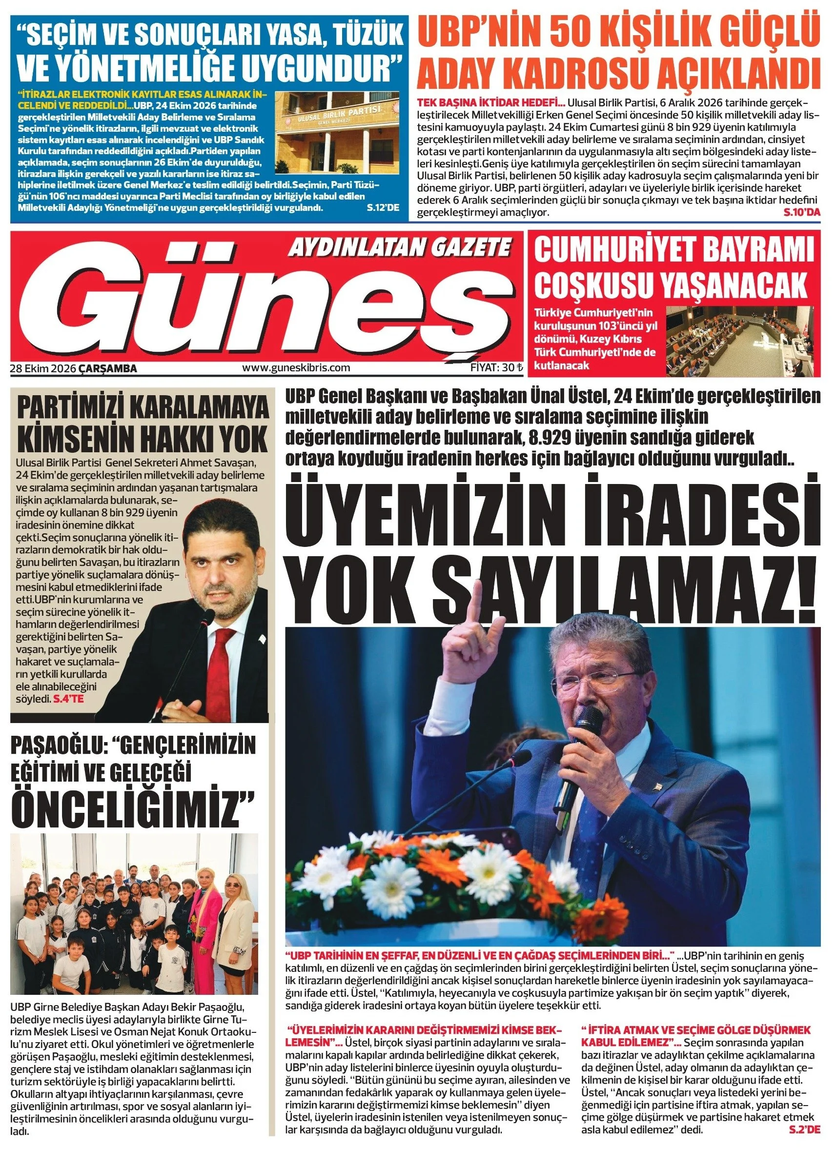Gazete Manşetleri - 28 ekim 2026 - 33
