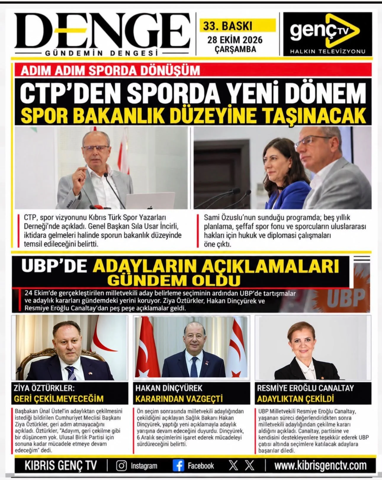 Gazete Manşetleri - 28 ekim 2026 - 25
