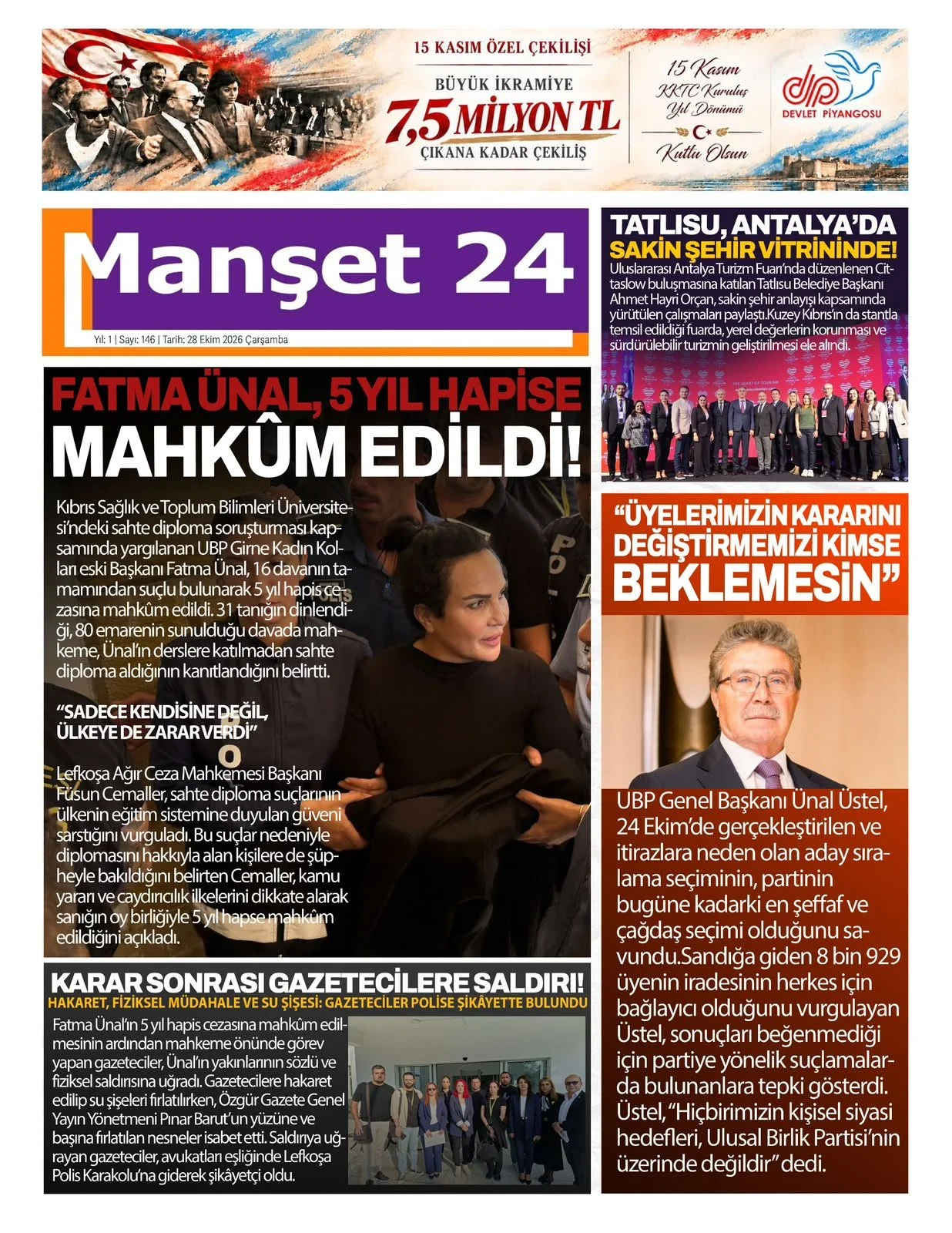 Gazete Manşetleri - 28 ekim 2026 - 23
