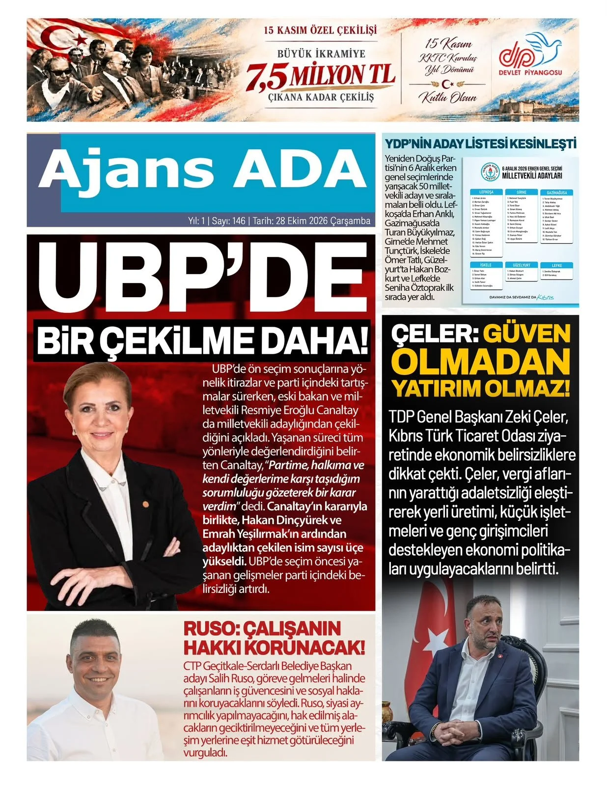 Gazete Manşetleri - 28 ekim 2026 - 26