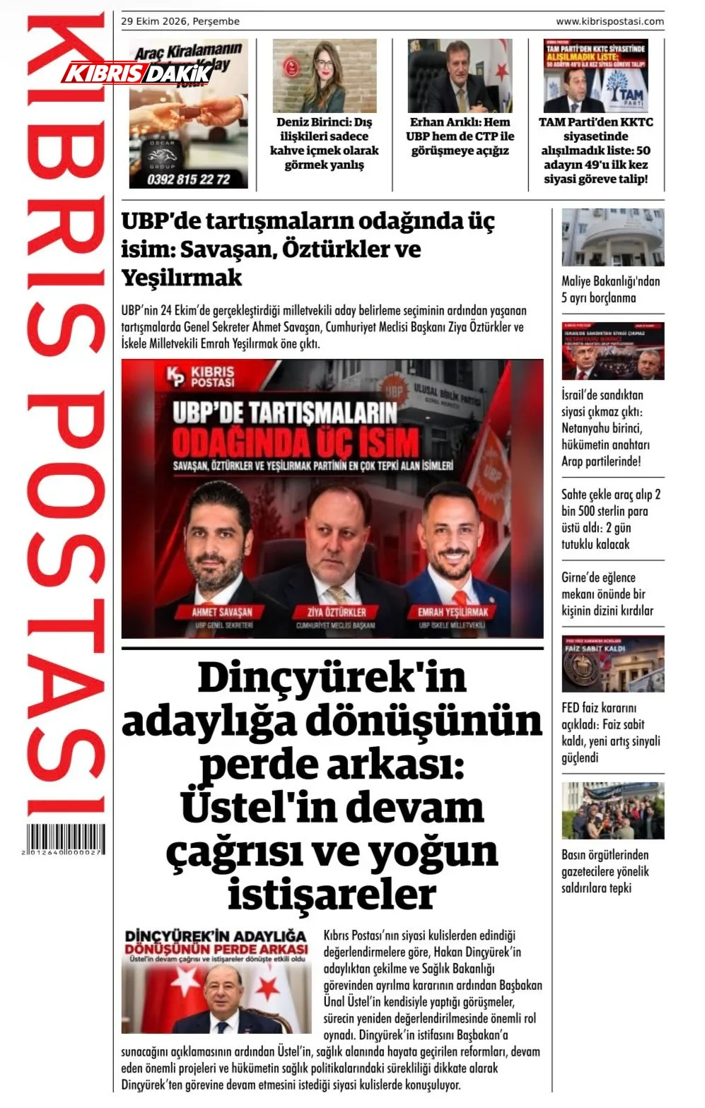 Gazete Manşetleri - 29 Ekim 2026 - 24