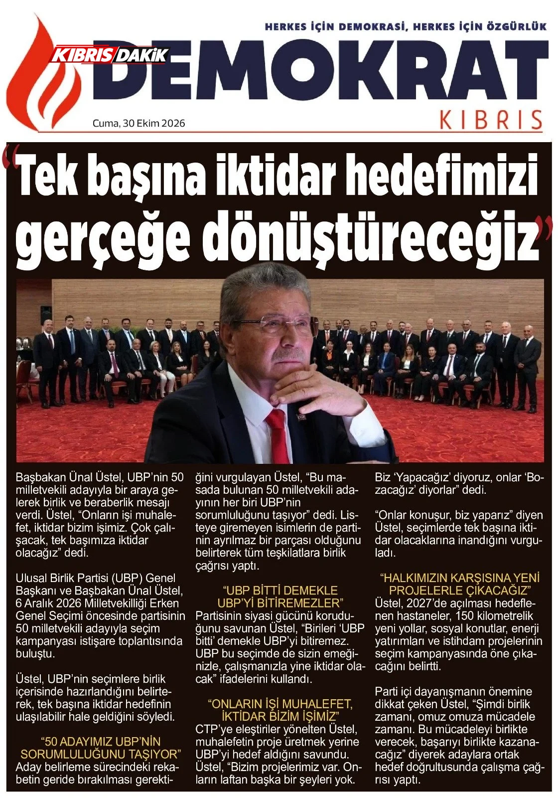Gazete Manşetleri - 30 Ekim 2026 - 17