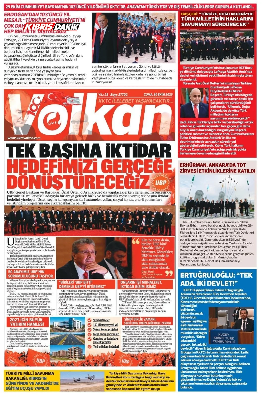 Gazete Manşetleri - 30 Ekim 2026 - 19