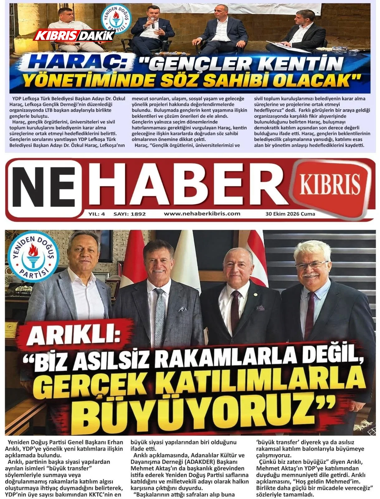 Gazete Manşetleri - 30 Ekim 2026 - 12