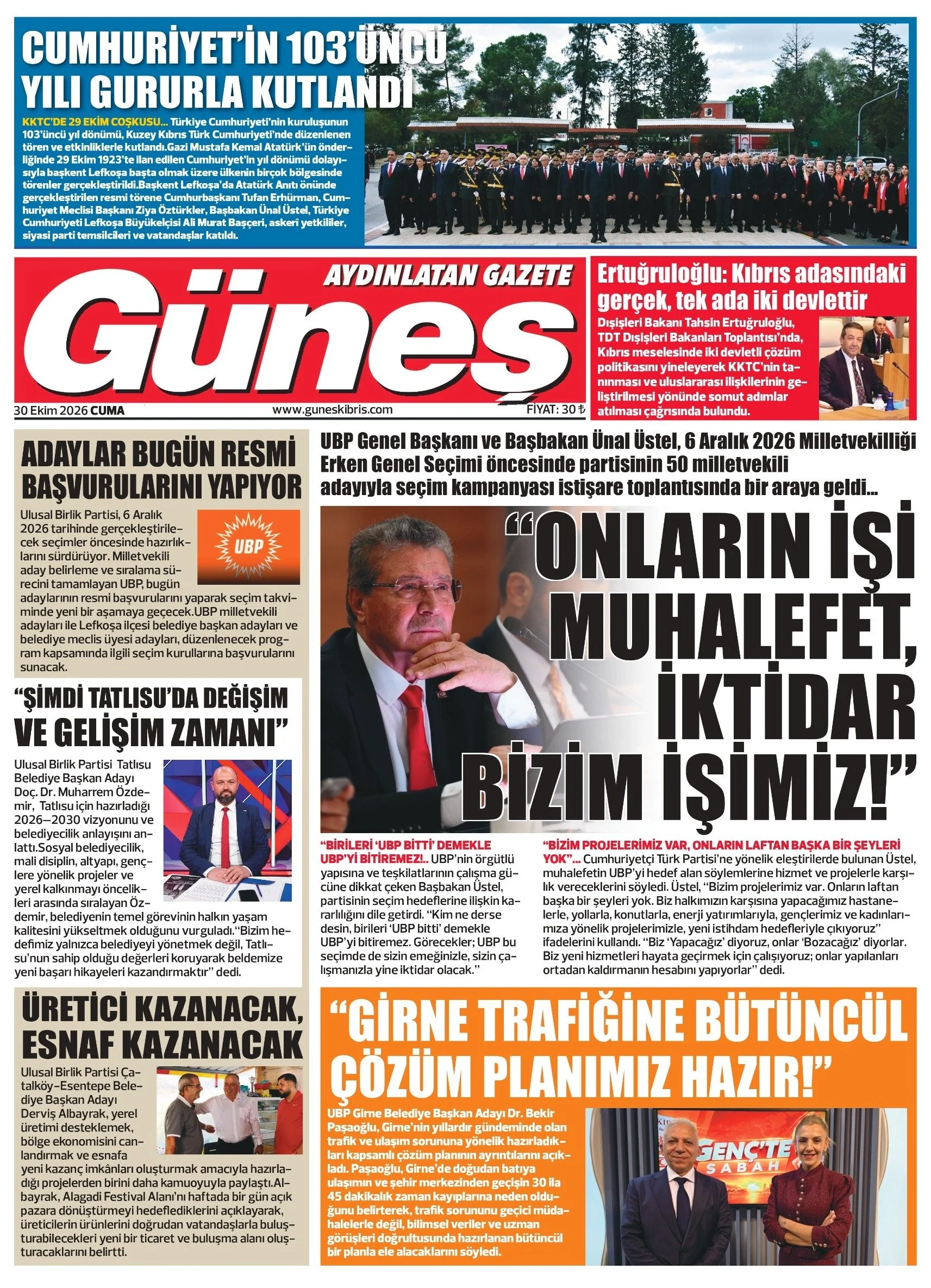 Gazete Manşetleri - 30 Ekim 2026 - 35