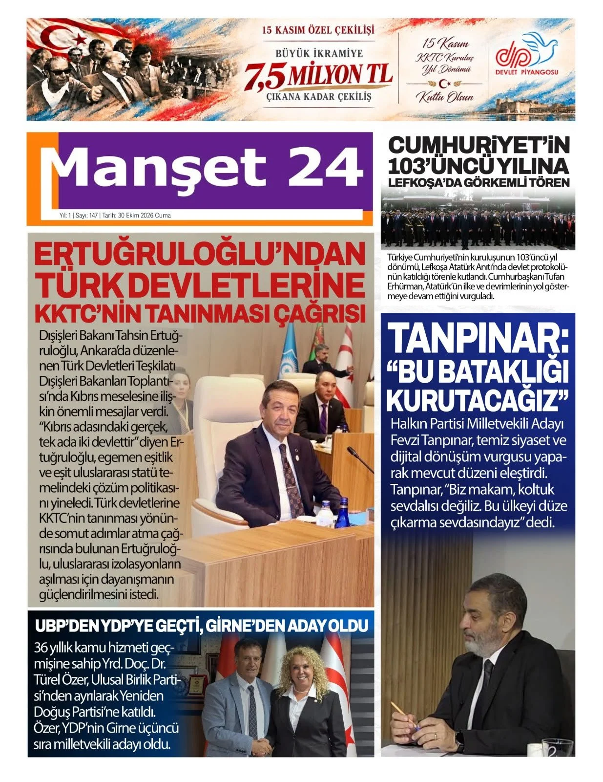 Gazete Manşetleri - 30 Ekim 2026 - 29