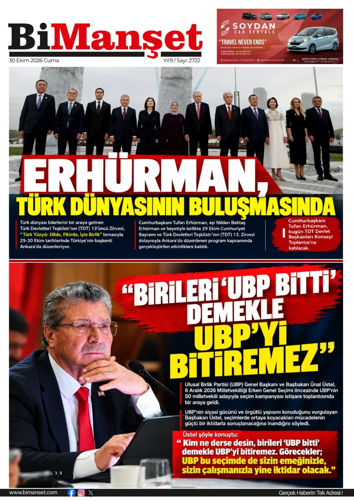 Gazete Manşetleri - 30 Ekim 2026 - 43