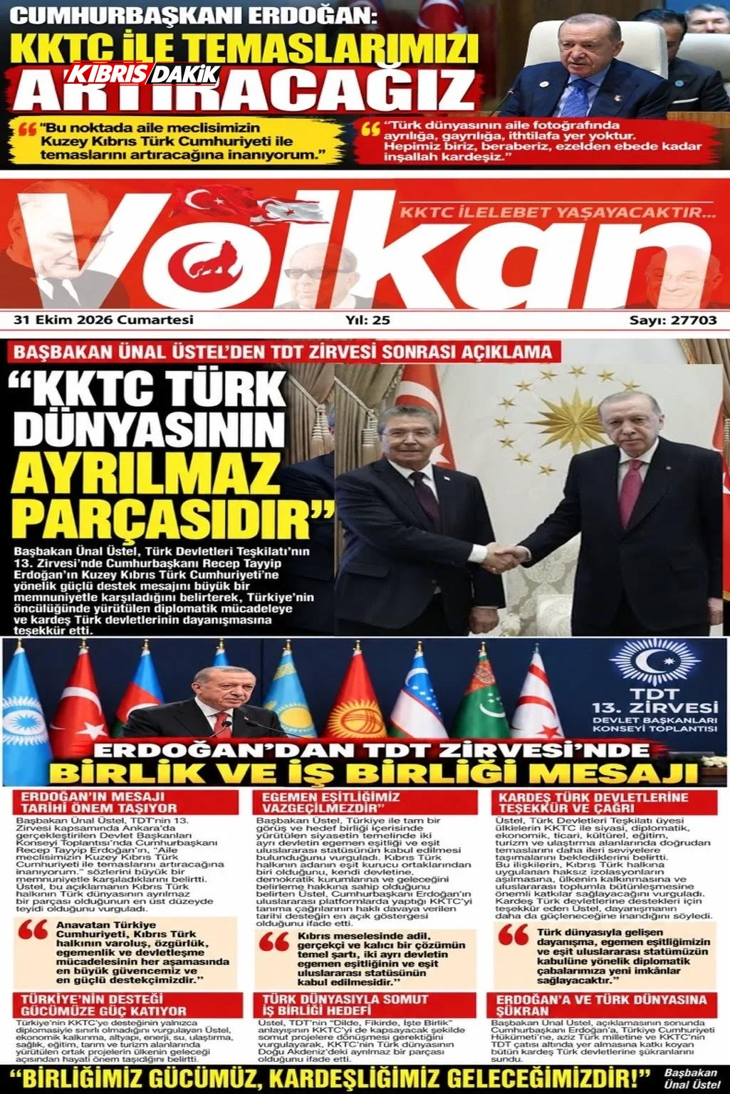 Gazete Manşetleri - 31 ekim 2026 - 6