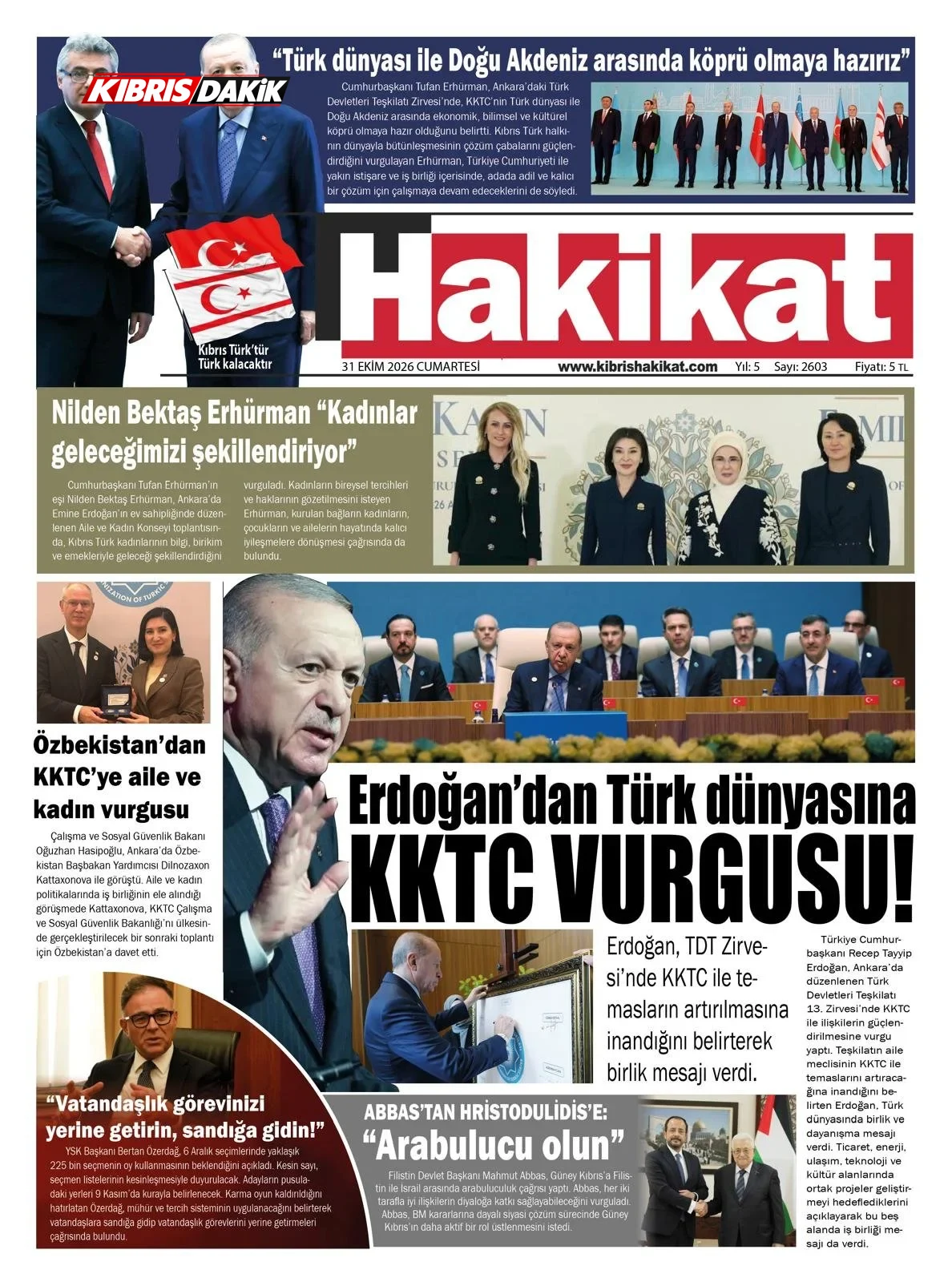Gazete Manşetleri - 31 ekim 2026 - 5