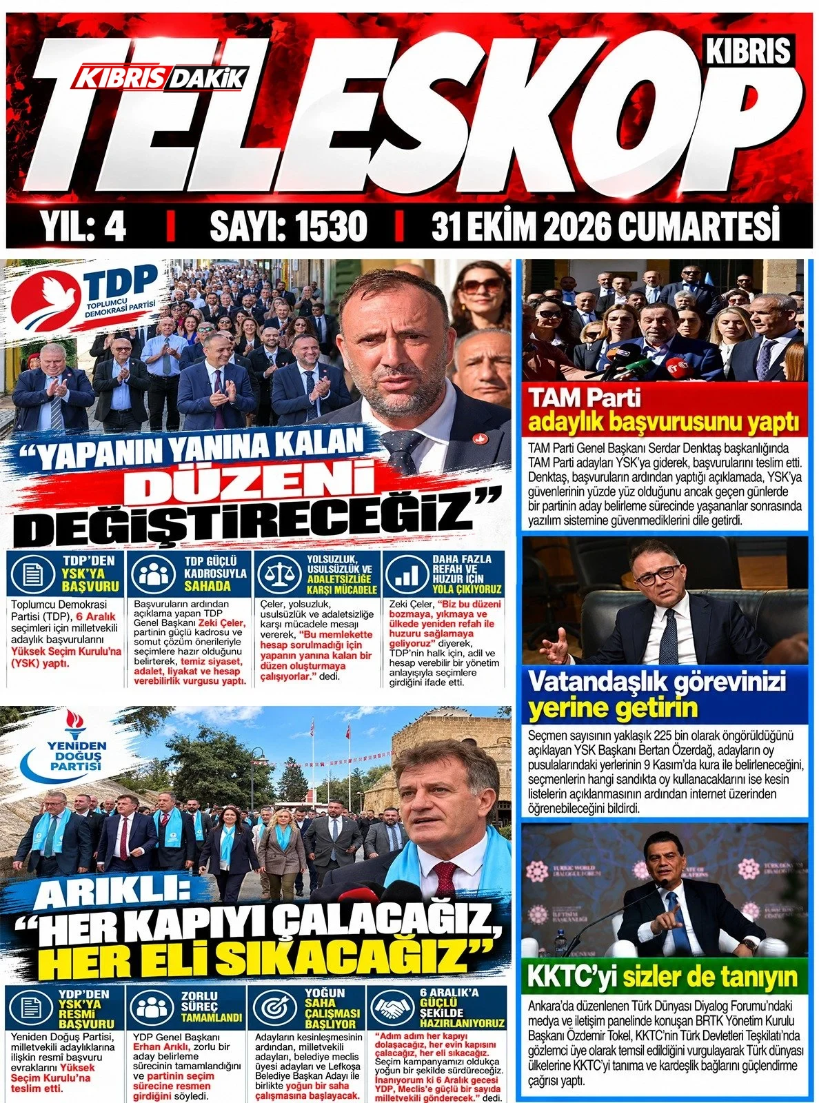 Gazete Manşetleri - 31 ekim 2026 - 7