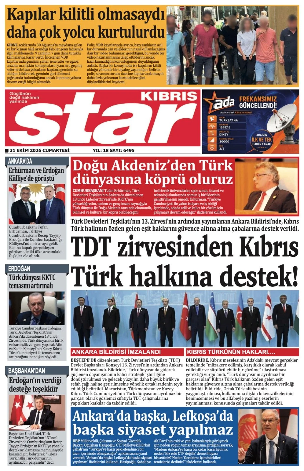 Gazete Manşetleri - 31 Ekim 2026 - 20