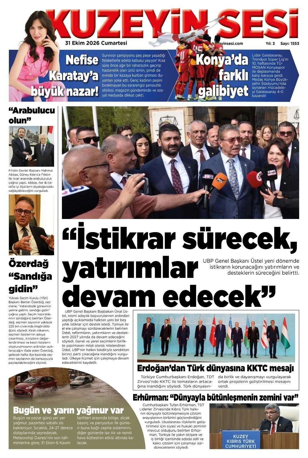 Gazete Manşetleri - 31 Ekim 2026 - 26