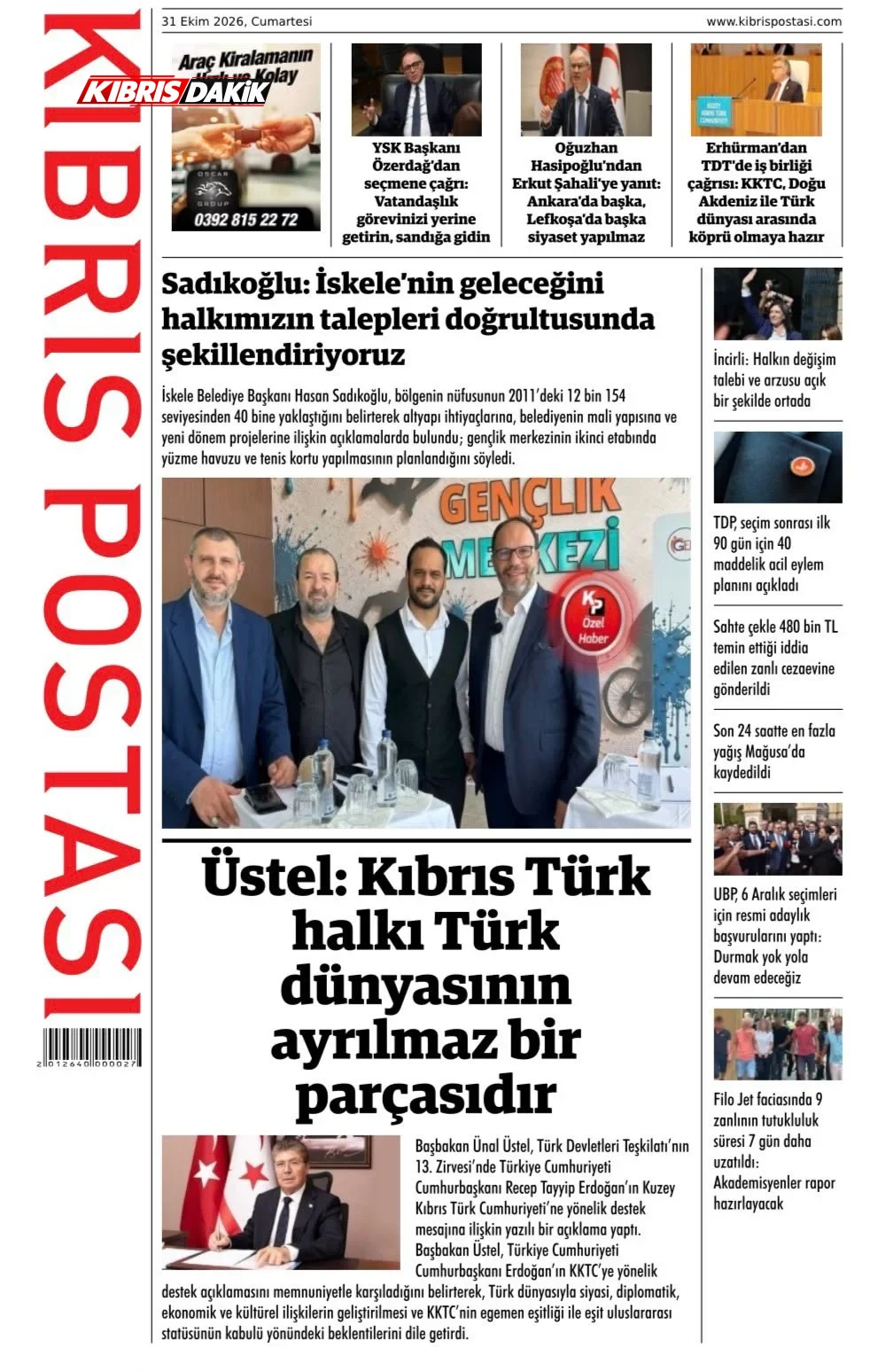 Gazete Manşetleri - 31 Ekim 2026 - 18