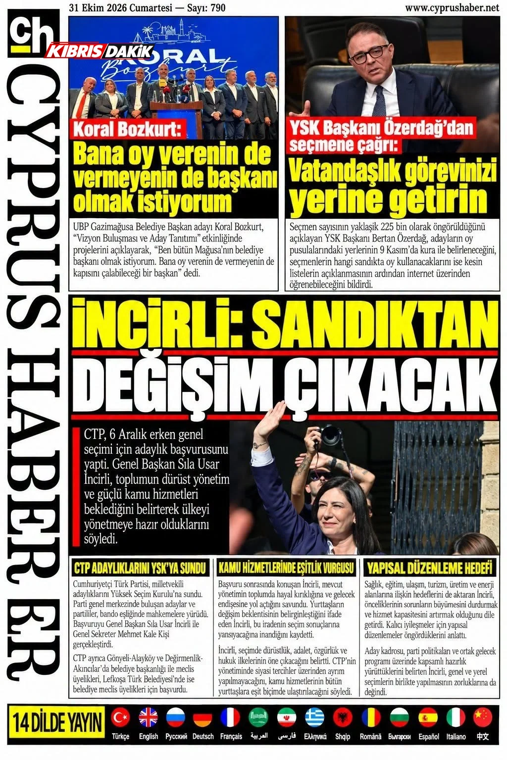 Gazete Manşetleri - 31 Ekim 2026 - 15